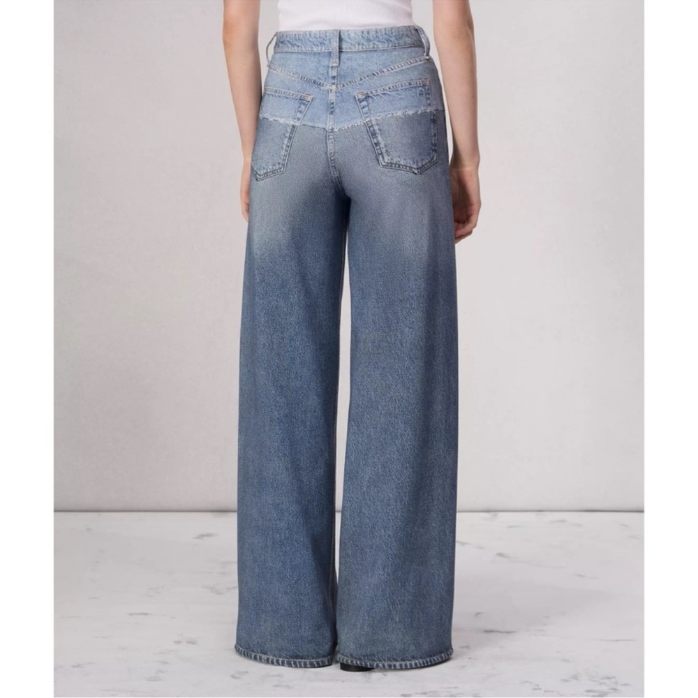Rag & Bone Miramar Sofie Wide-Leg Pants Sweatpant Jeans Blue 27 - Picture 3 of 12